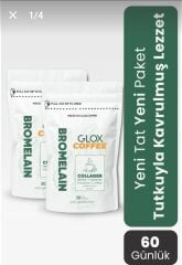 Glox bromelain mixed powder tea Bromelain, Collagen Ve Hindiba Kahvesi 30 Günlük