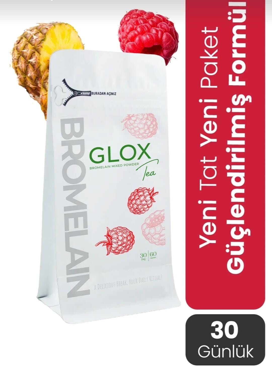 GLOX Tea Bromelain Metabolizma Düzenlemeye Yardımcı Bitkisel Çay