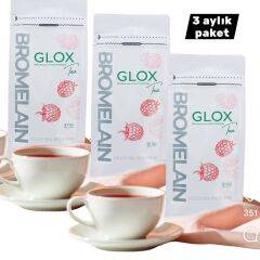 Glox Tea Gloxtea Avantajlı Paket Bromelain Içeren Bitkisel Detox Çayı 3 aylık Glox